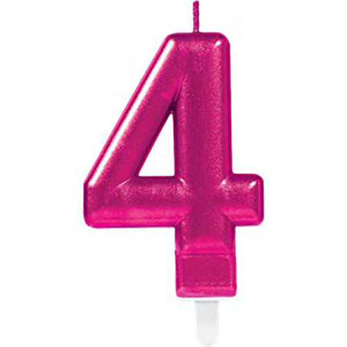Party Balloon No. 4 Candle - Pink 7.5cm