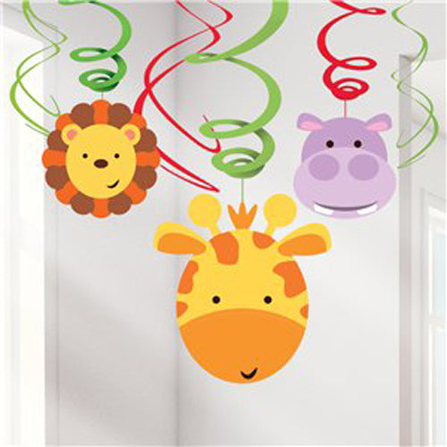 Party Balloon Jungle Friends Animal Friends Swirl Decoration