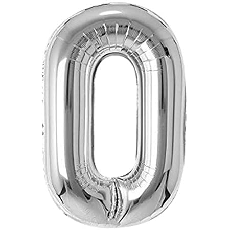 33" Silver Number Balloon (0)