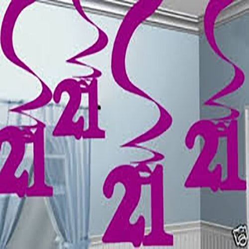 Party Balloon 21st  Swirl Decoration