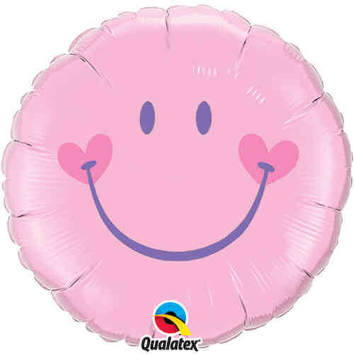 Party Balloon 18" Sweet Smile Face Pink Foil Balloon
