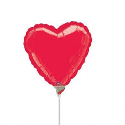 Party Balloon 4" Metallic Fuchsia Heart Foil Balloon A10