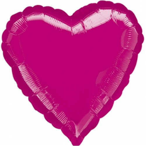 Party Balloon 9" Metallic Fuchsia Heart  Foil Balloon