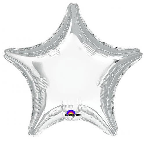 Party Balloon 18" Metallic Silver Star Foil Balloon A10