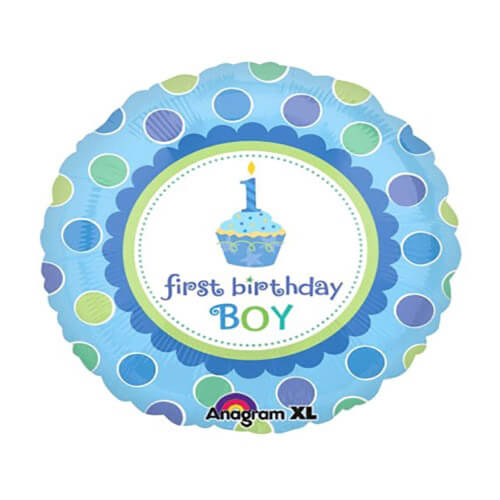 Party Balloon 18" Sweet Little Cupcake Boy Foil Balloon S40