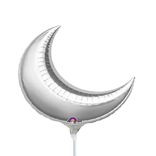 Party Balloon 10" Silver Crescent Foil Balloon A20 