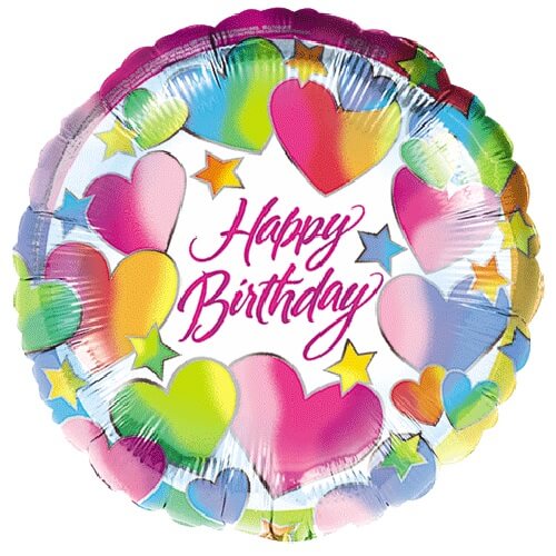 Party Balloon 18" Sparkle Hearts Birthday Foil Balloon S40