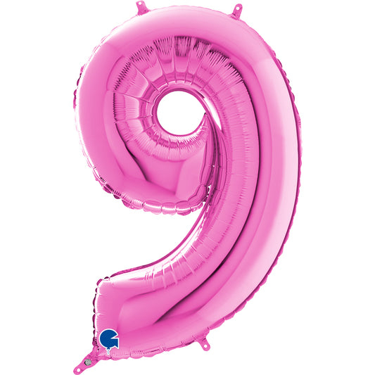 Party Balloon Fuxia Number (9) 40" Foil Balloon