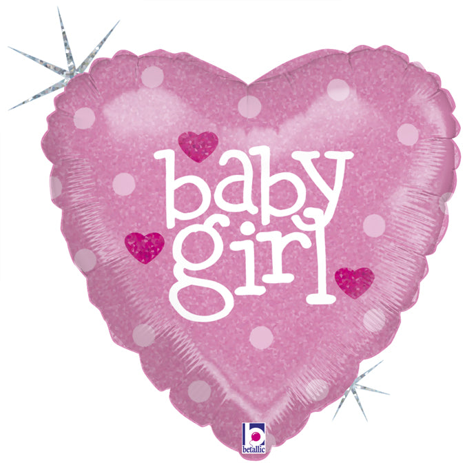 Party Balloon Baby Girl Heart 18" Foil Balloon 