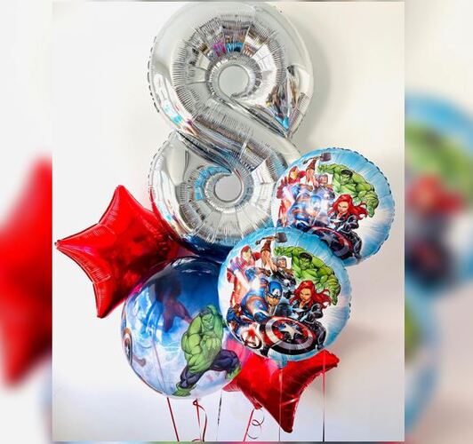 8th Birthday Avengers Balloon Bouquet