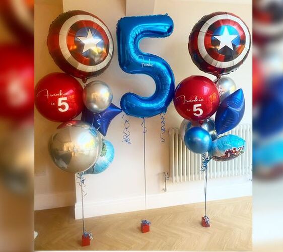 5th Birthday Avenger Theme ORBz Balloon Bouquet