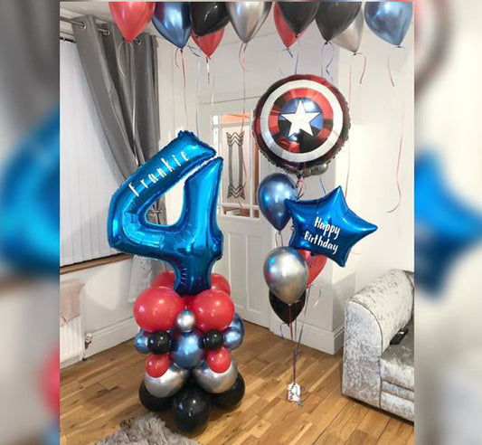 Avenger Theme 4th Birthday Bouquet