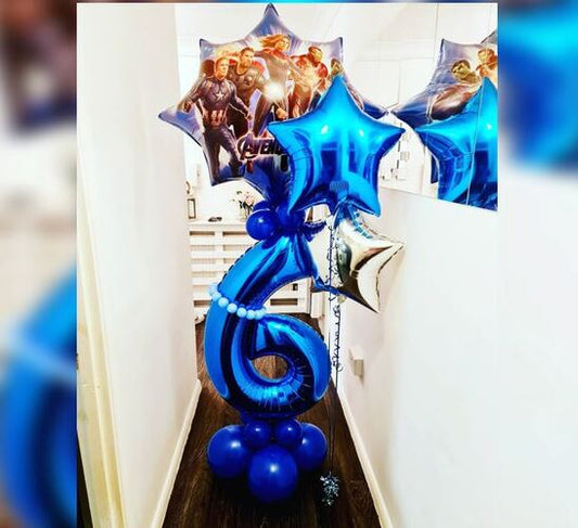 Avenger Theme 6 Number Balloon Bouquet
