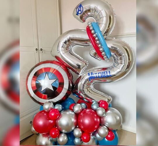 22nd Birthday Captain America Balloon Bouquet