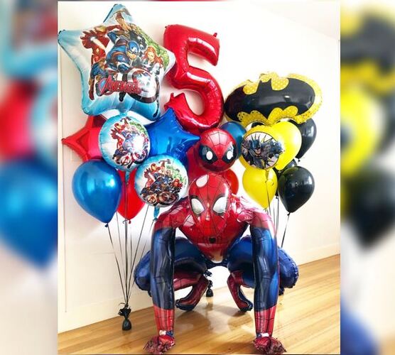 5th Happy Birthday Avenger Theme Balloon Bouquet