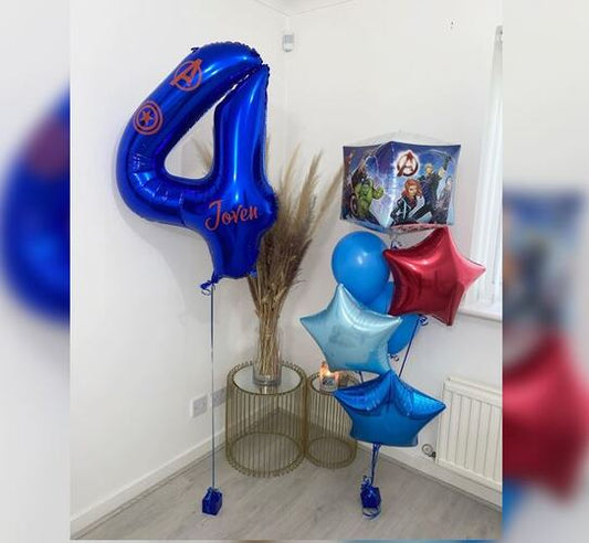 4th Birthday Avenger Balloon Bunch