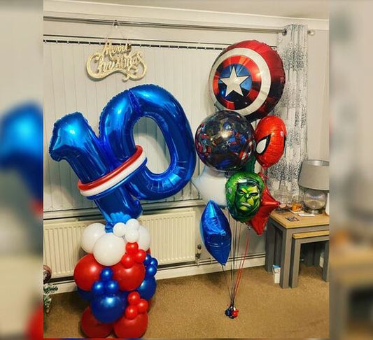 10th Birthday Party Avenger Balloon Bouquet