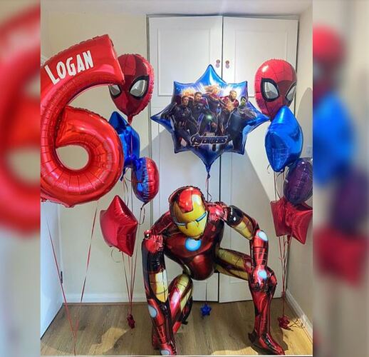 6th Birthday Avenger Balloons Bouquet