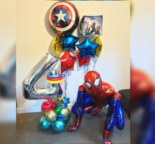 4th Birthday Captain Spidy Balloon Bouquet