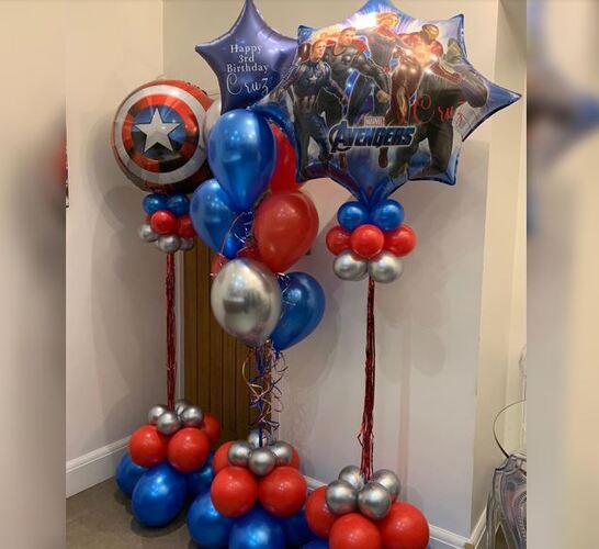 The Avengers Theme 3rd Birthday Balloon Bouquet