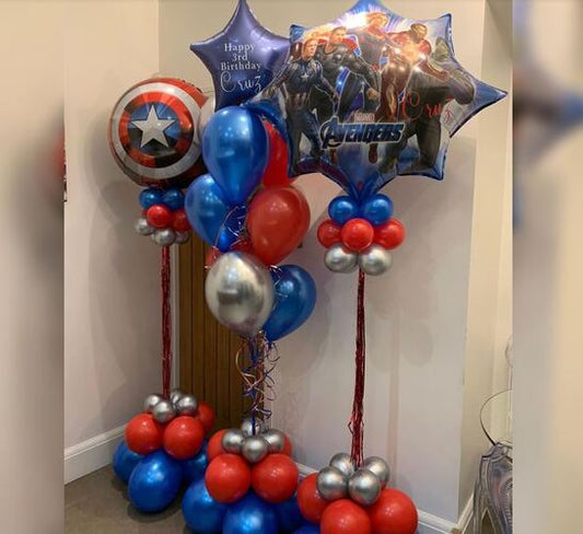 The Avengers Theme 3rd Birthday Balloon Bouquet