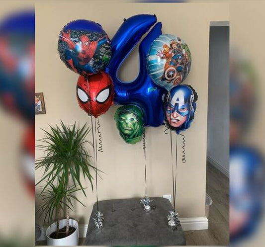 4th Birthday Avengers Character Balloon Bunch