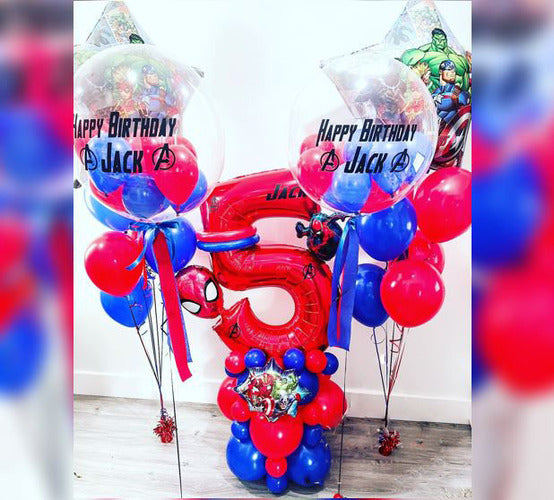 5th Birthday Avenger Personalised Bubble Balloon Bouquet