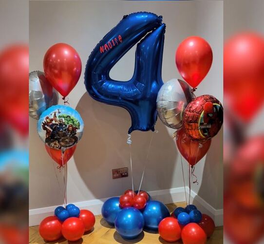 4th Birthday Avenger Theme Balloon Bunch