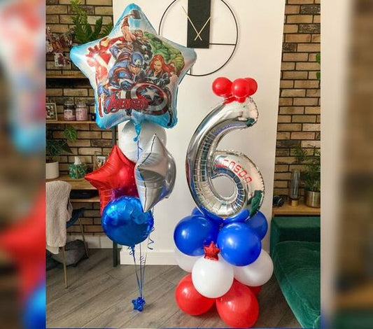 6th Birthday Avenger Balloon Bouquet