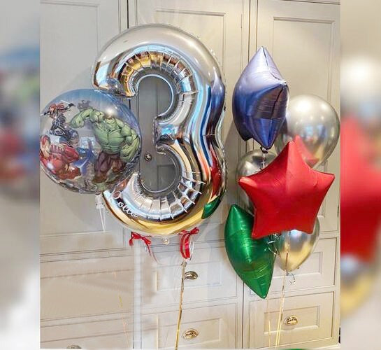 Avengers 3rd Birthday Balloon Bouquet