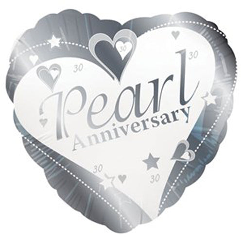 Balloons Party Celebrate Hearts Pearl Anniversary Balloon - 18" Foil