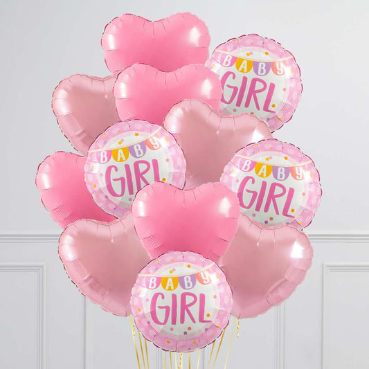 Baby Girl Bunting Inflated Foil Balloons
