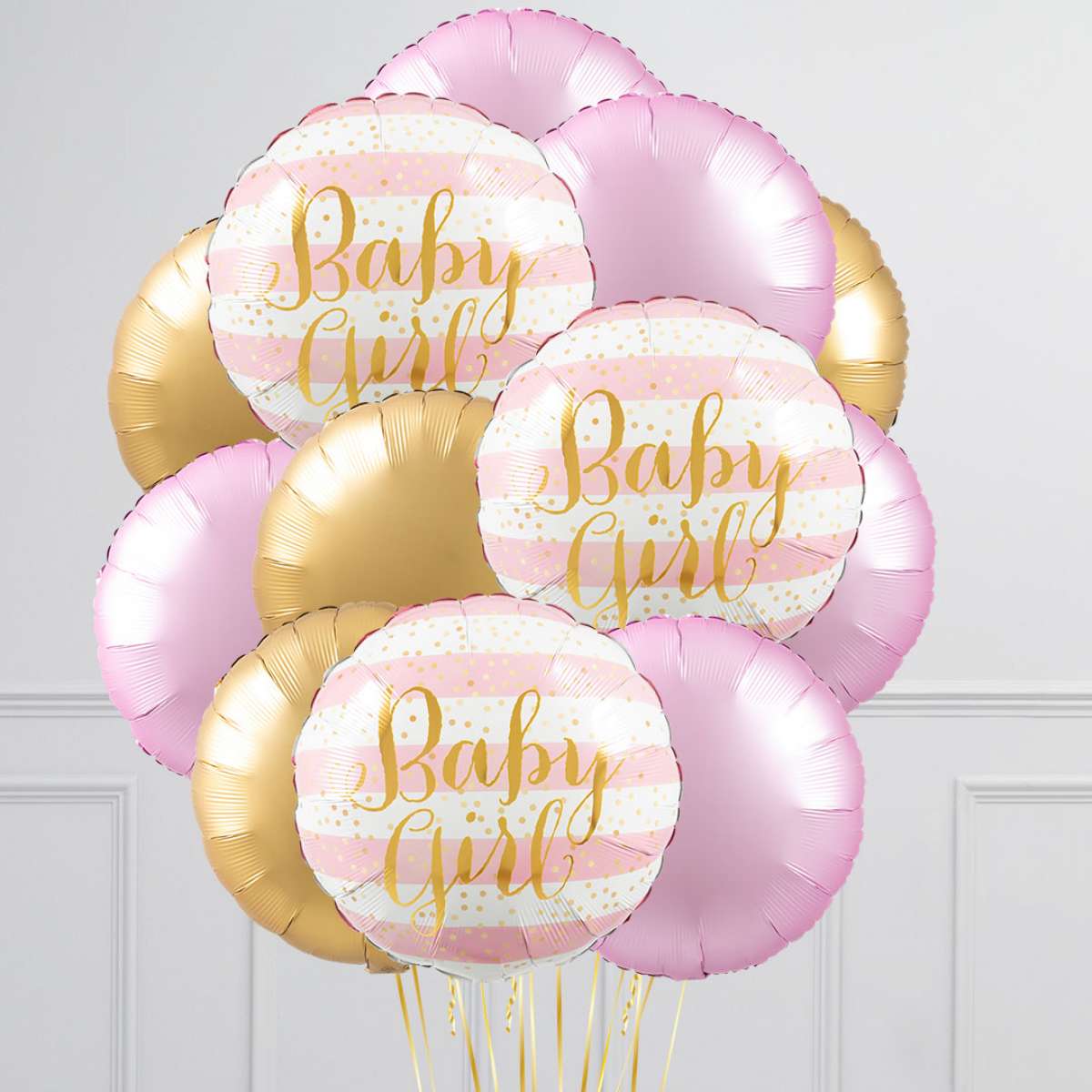 Baby Girl Stripe Inflated Foil Balloons