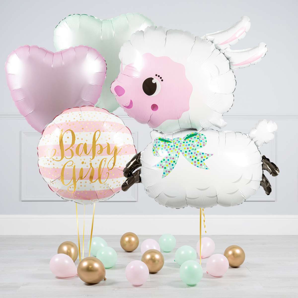 Baby Girl Lamb Inflated Balloon Package