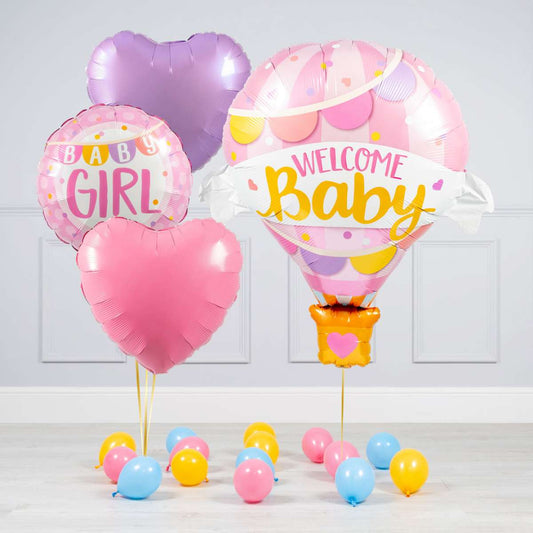 Baby Girl Hot Air Balloon Inflated Balloon Package