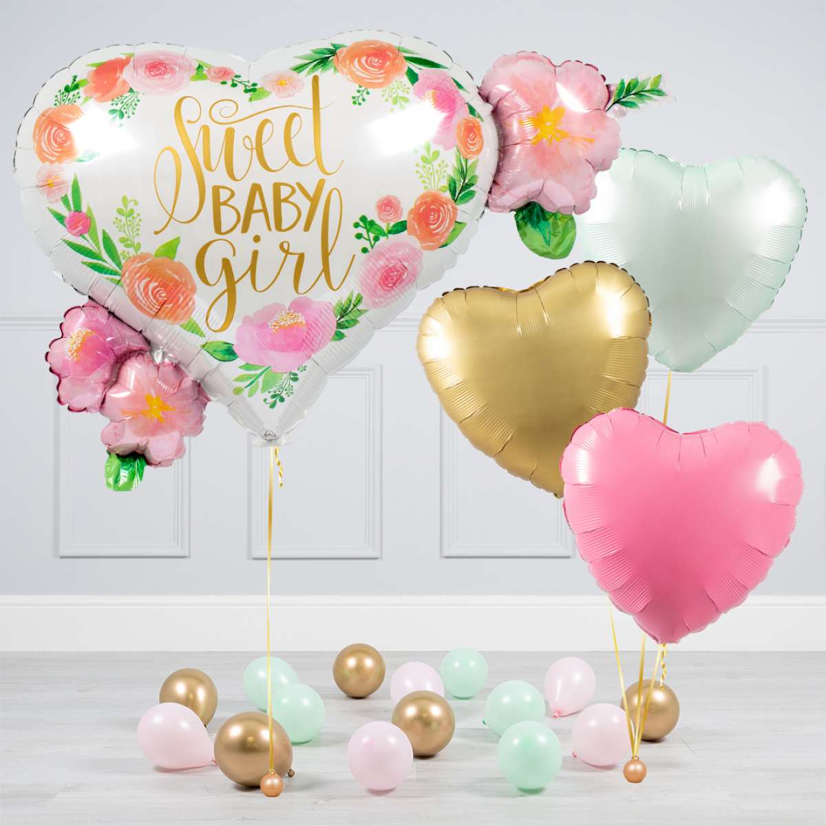 Sweet New Baby Girl Inflated Balloon Package