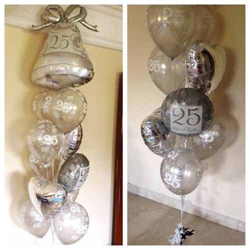 Party Balloons 25th Anniversary Balloons Bouquet
