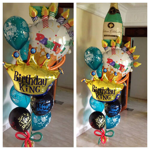 Party Balloon King Celebration Helium Balloons Bouquet