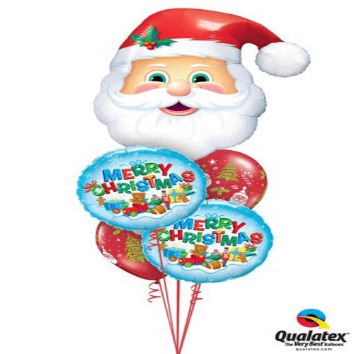 Santa Face With Merry Christmas Bouquets