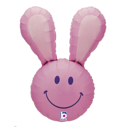 Party Balloon Smiley Bunny Pink (37") Foil Balloon