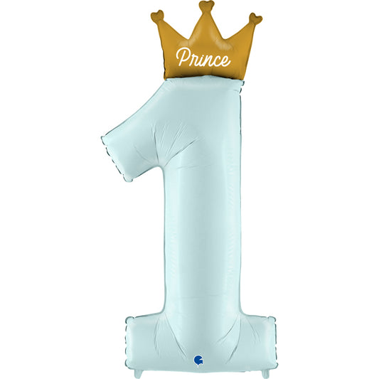 "Party Balloon Blue  My 1st Birthday Prince (46"") Foil Balloon "