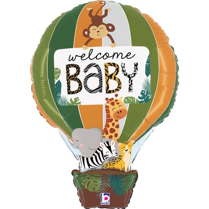 Party Balloon Jungle Animals Welcome Baby (30") Foil Balloon 
