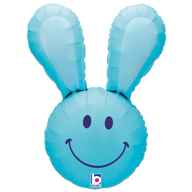 Party Balloon Smiley Bunny Blue (37") Foil Balloon