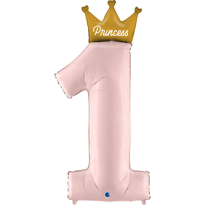 "Party Balloon Pink My 1st Birthday Prince (46"") Foil Balloon "