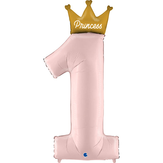 "Party Balloon Pink My 1st Birthday Prince (46"") Foil Balloon "
