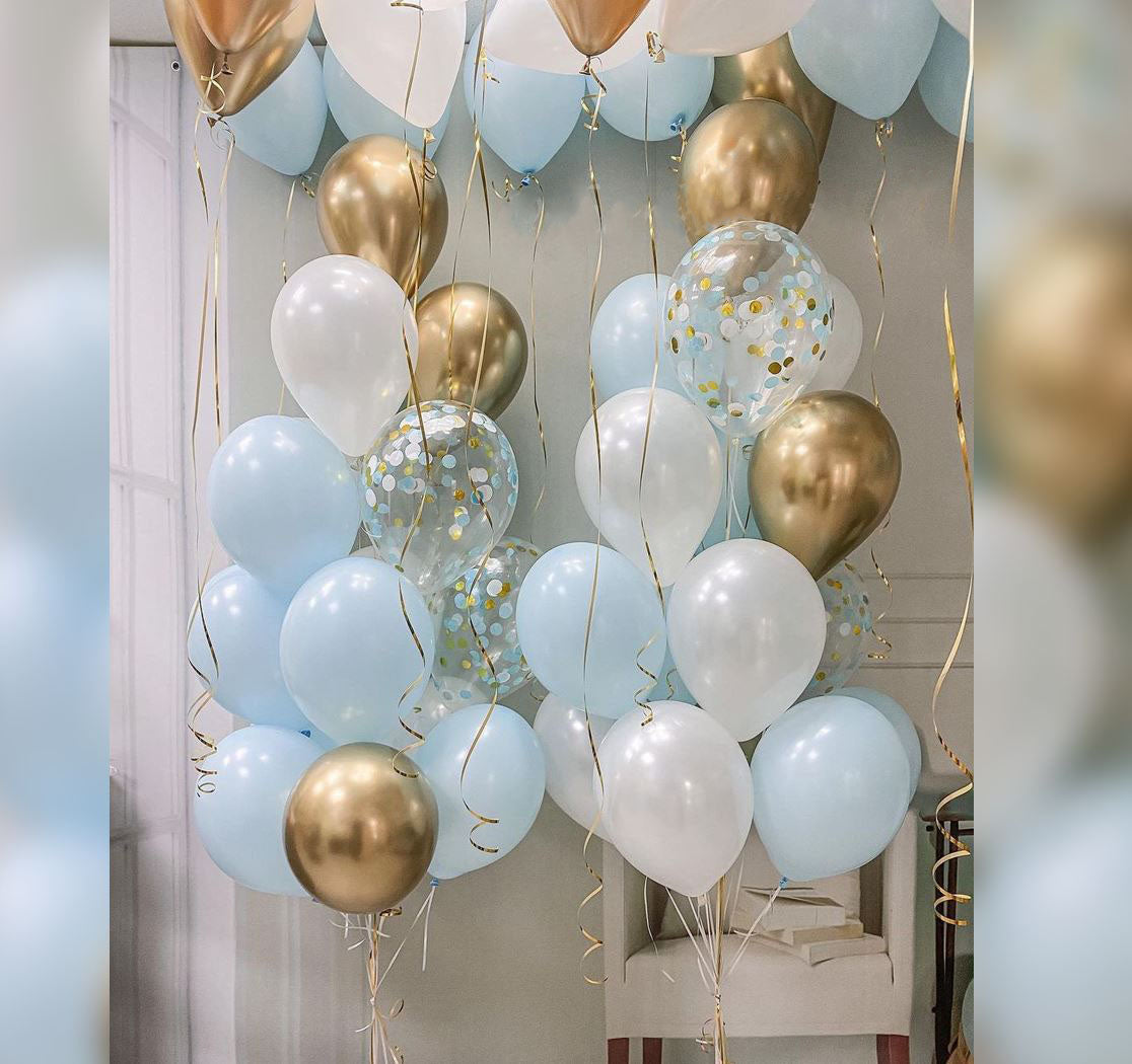 Gold Heart And Black Star Theme Balloon Bouquet