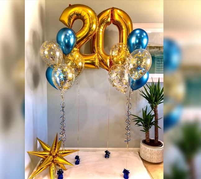 20th Number Helium Balloon Bunch