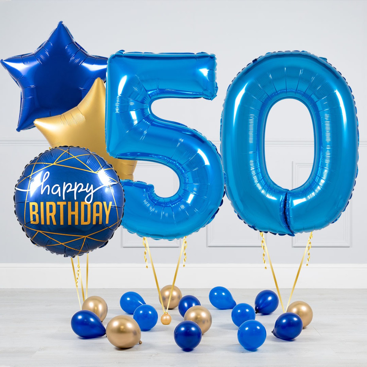 50th Number HBD Balloon Bouquet