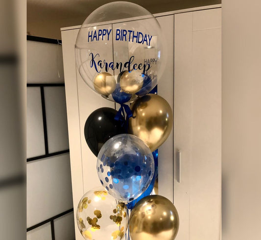 40th Number Gold Star Balloon Bouquet