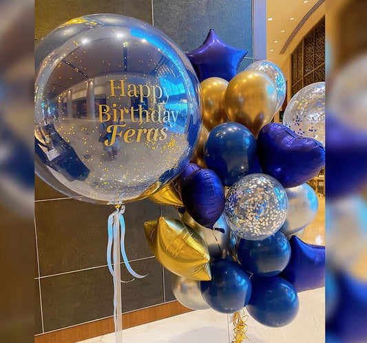 15th Birthday Personalised Bubble Balloon Bouquet
